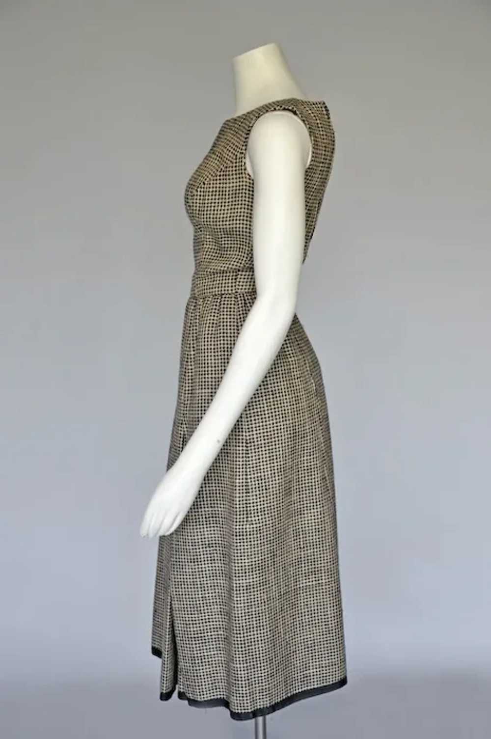 Late 50s Early 60s Houndstooth Galanos Dress with… - image 6