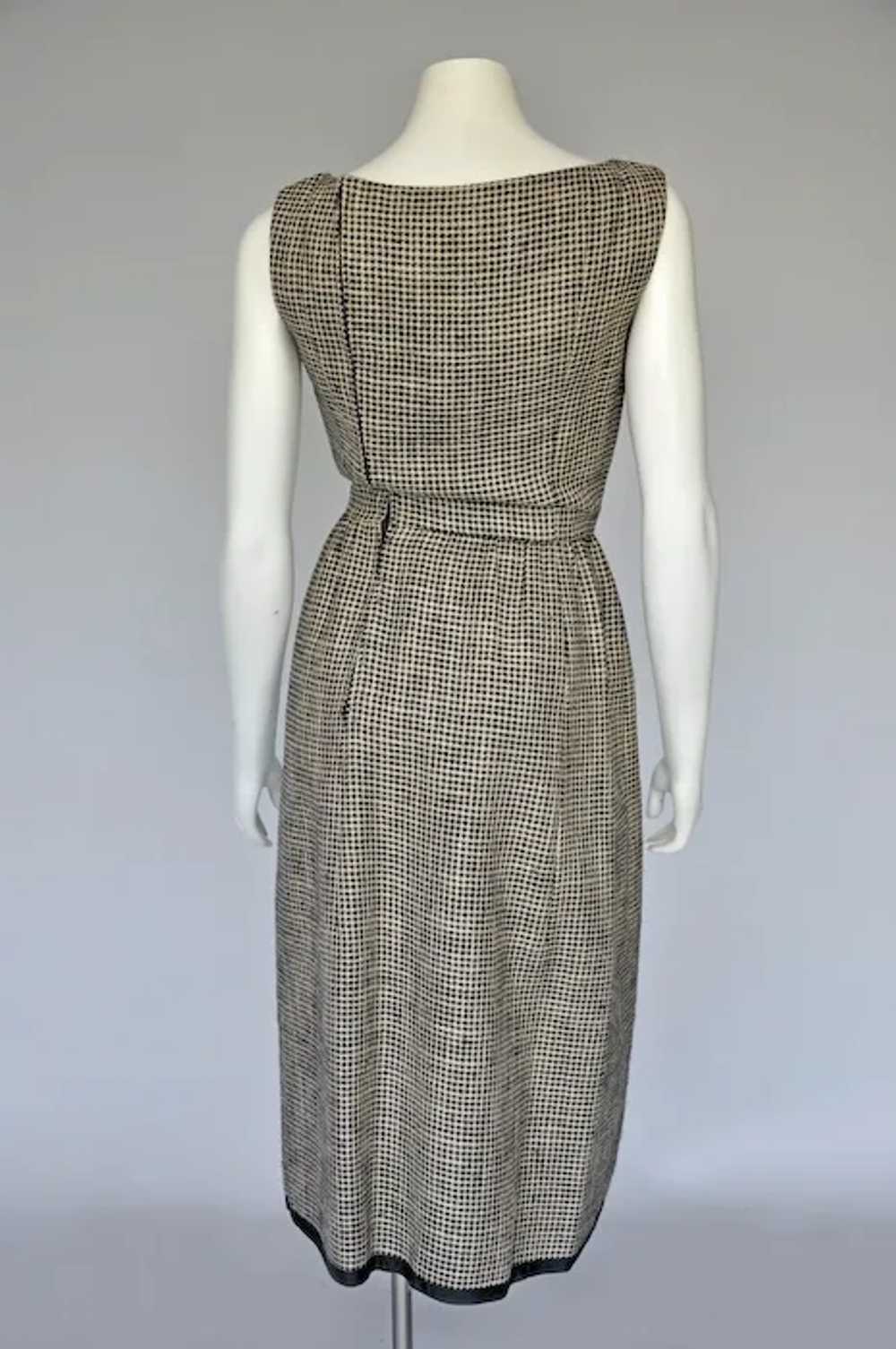 Late 50s Early 60s Houndstooth Galanos Dress with… - image 7
