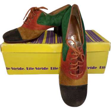Deadstock 60s Sueder Patchwork Oxford Womens Shoes
