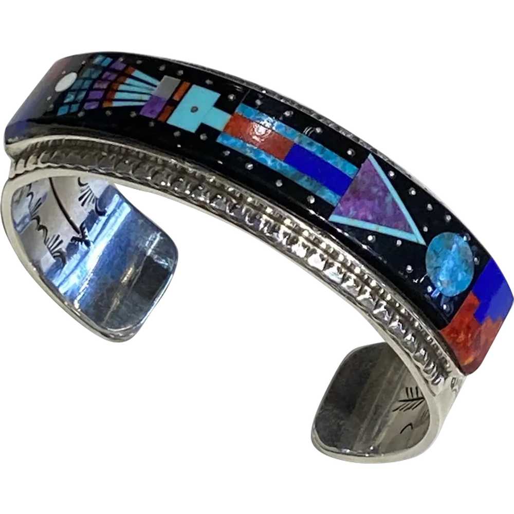 Contemporary Navajo Inlay Bracelet - image 1