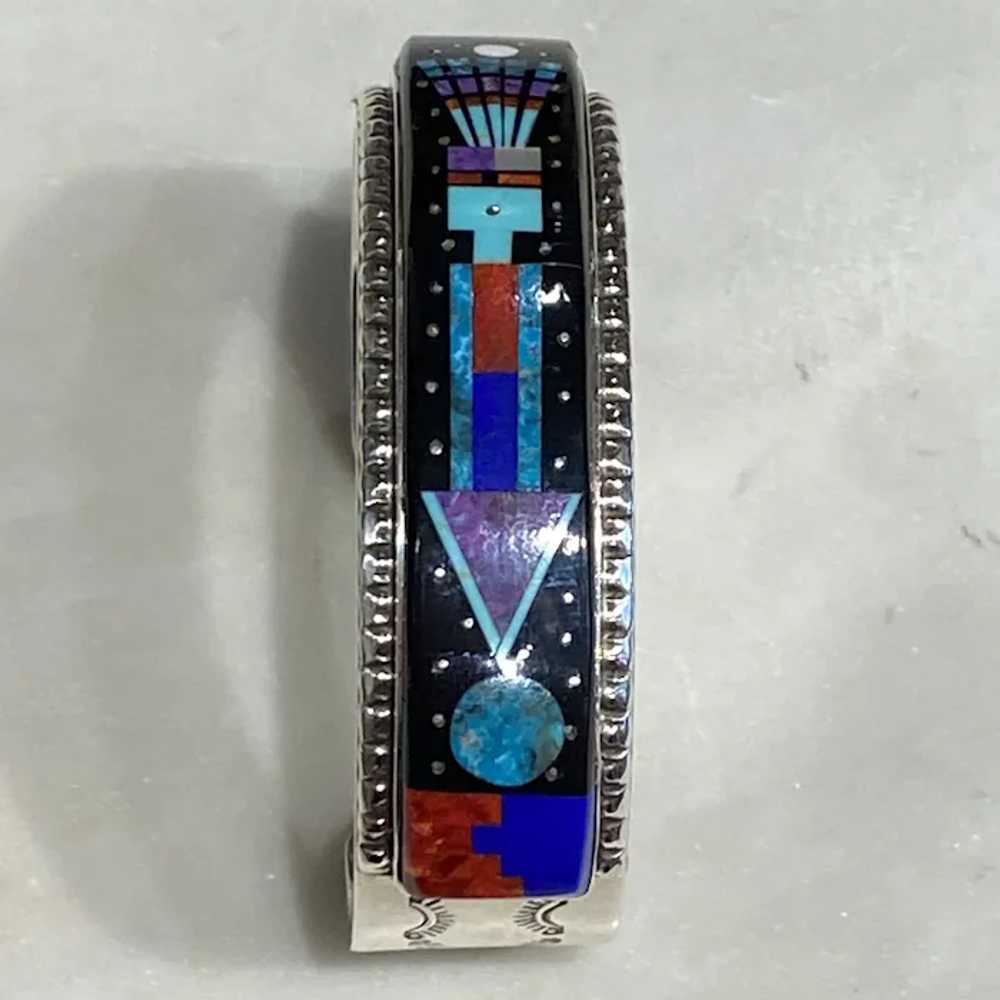 Contemporary Navajo Inlay Bracelet - image 2