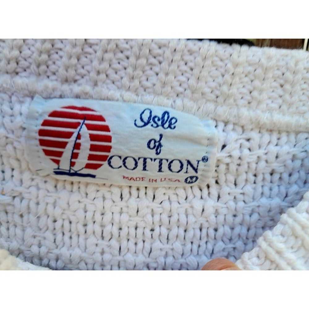 Vintage 80's Isle Of Cotton Ivory Knit USA Sweate… - image 6