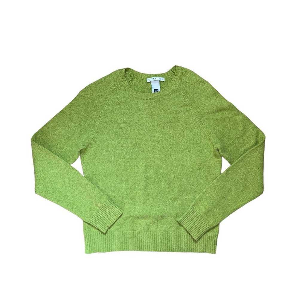 y2k lime green gap crewneck sweater - image 1