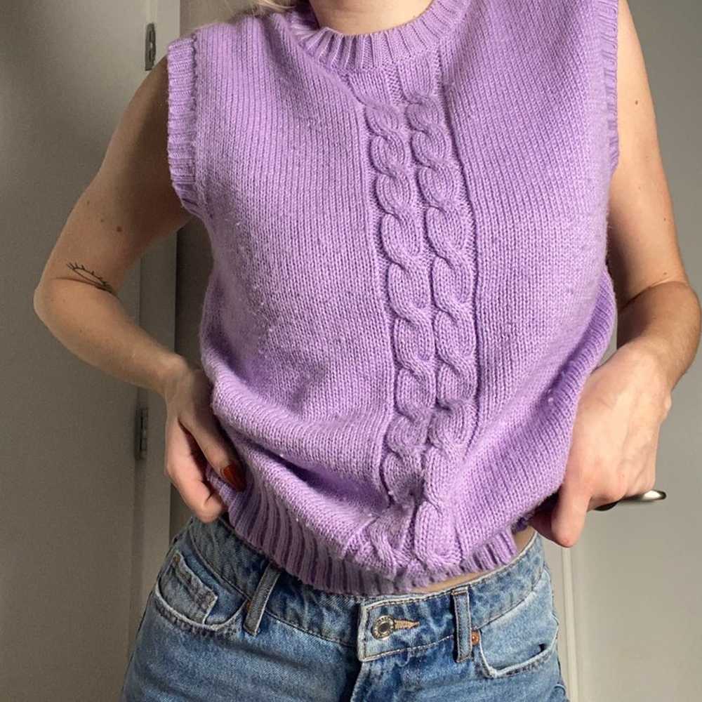 light purple vintage sweater vest - image 1