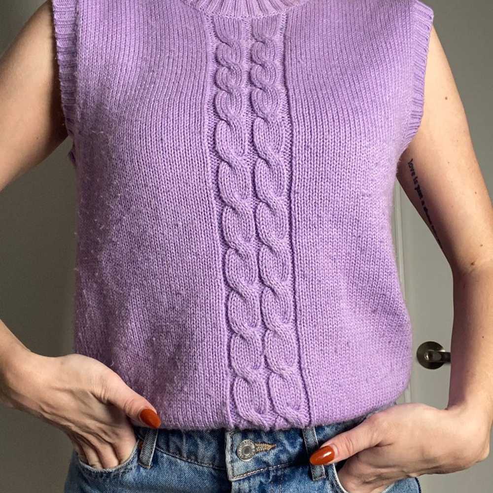 light purple vintage sweater vest - image 2