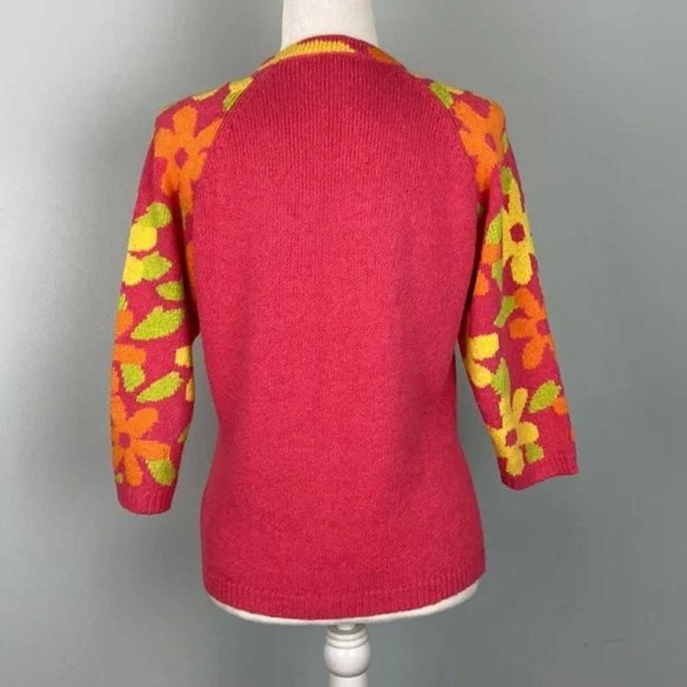 Vintage Button Down Floral Cardigan Sweater Size … - image 7