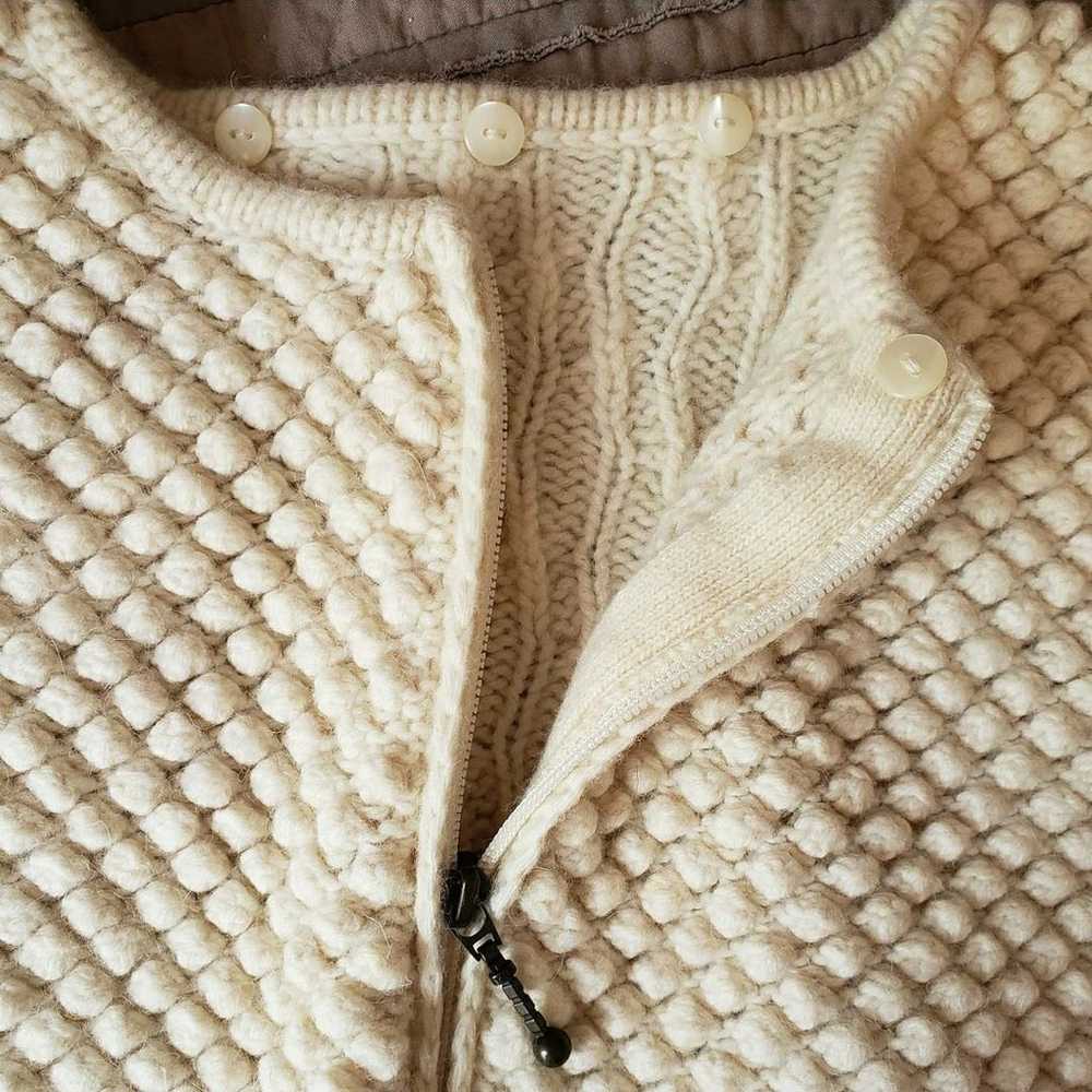 Vintage Cream Bubble/Cable Knit Cropped - image 4