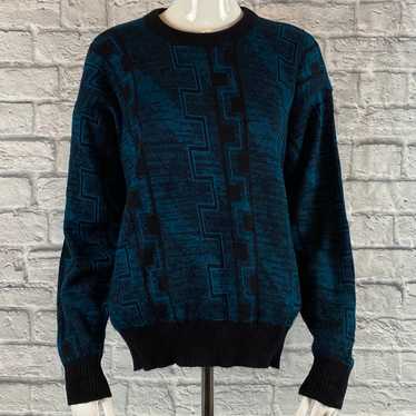 Vintage 1980’s Unbranded Blue Geometric Sweater