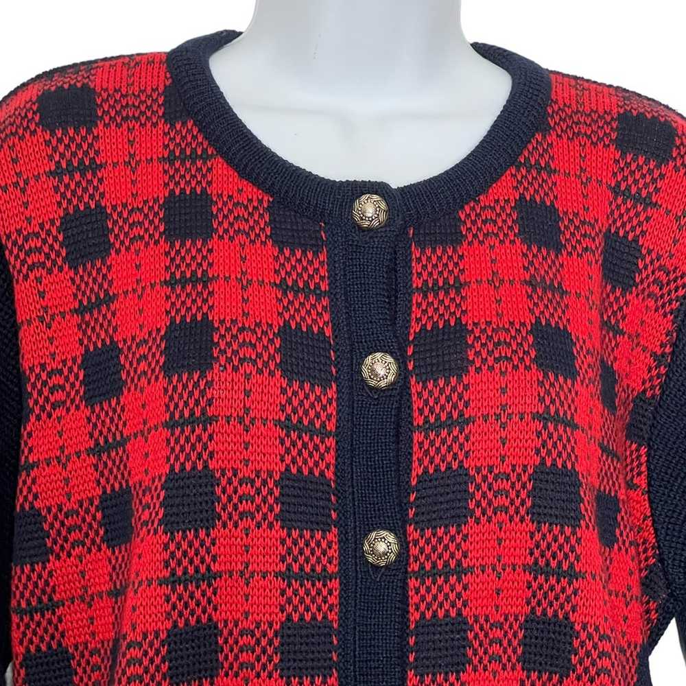 Vtg Edinburgh Cardigan Sweater Medium Wool Blend … - image 2