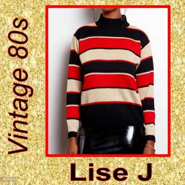 Lise J Vintage Metallic Striped Sweater