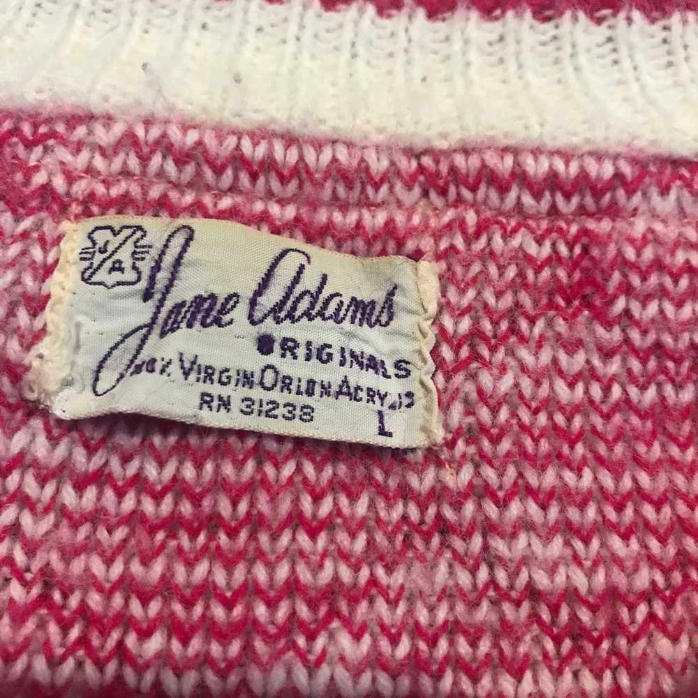 Vintage 60s floral knit coquette cottagecore card… - image 2