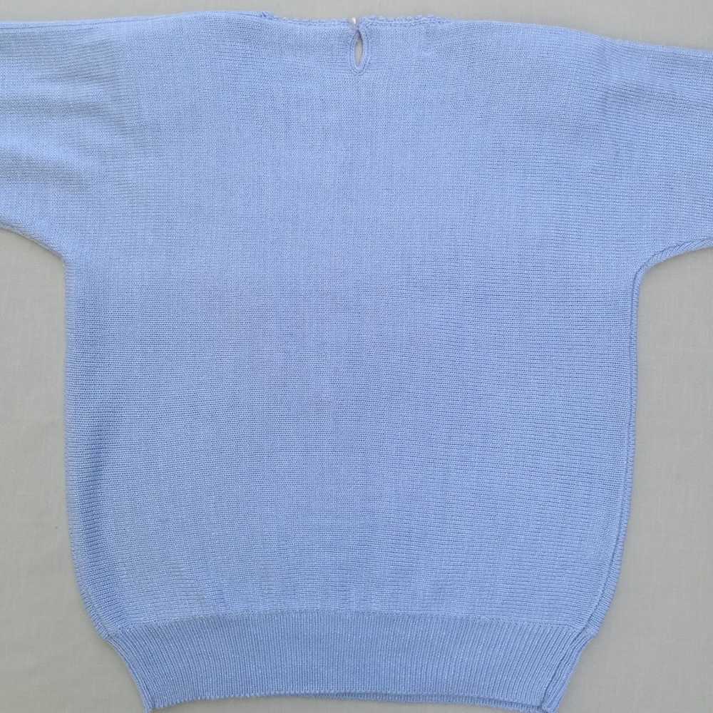 Vintage Blue Embellished Sweater - image 5