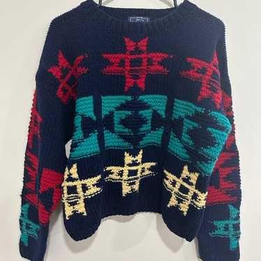 Women’s vintage Woolrich chunky knit sweater Aztec - image 1