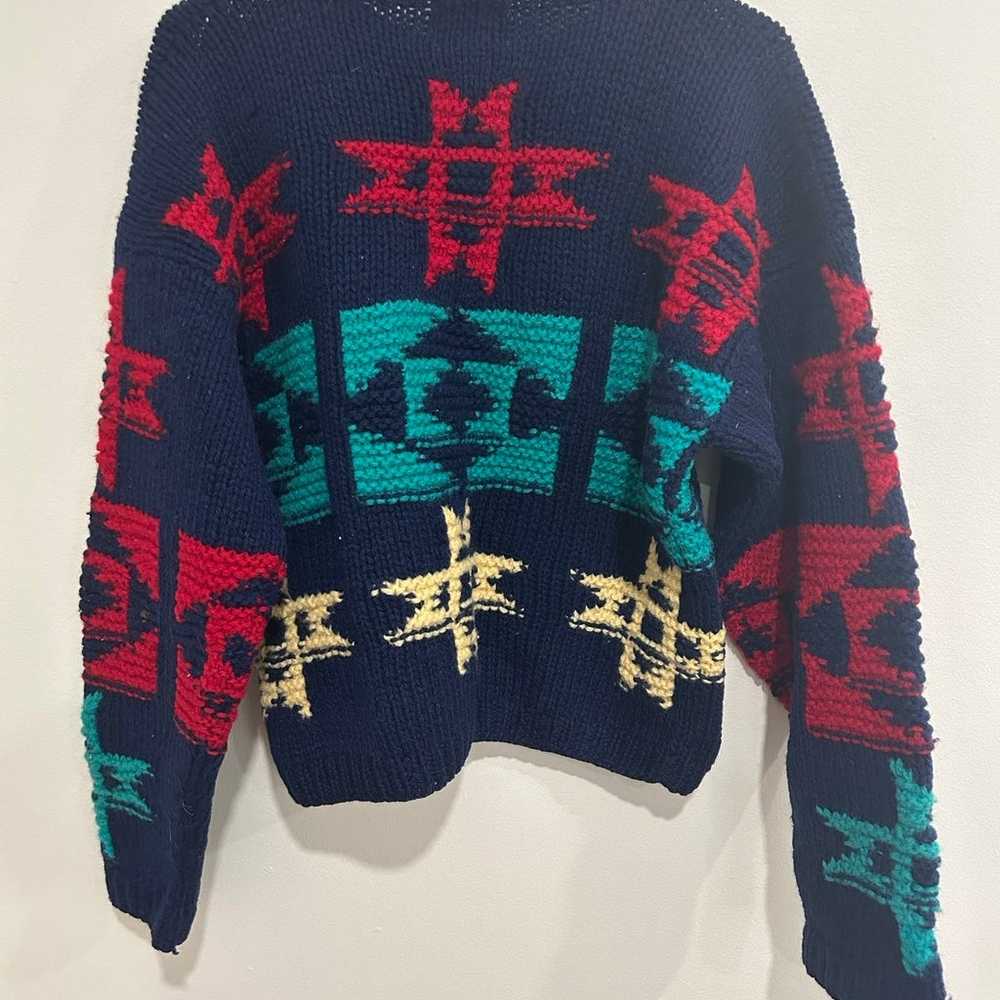Women’s vintage Woolrich chunky knit sweater Aztec - image 3
