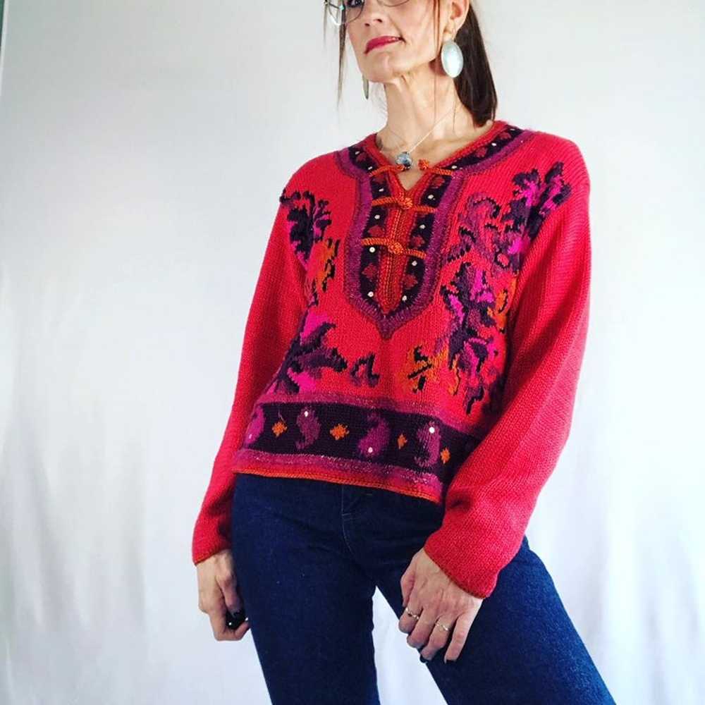 Vintage Carol Little Multi-Color Sweater - image 1