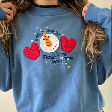 Vintage 90’s Y2K snowman Mittens Soft Oversized U… - image 1
