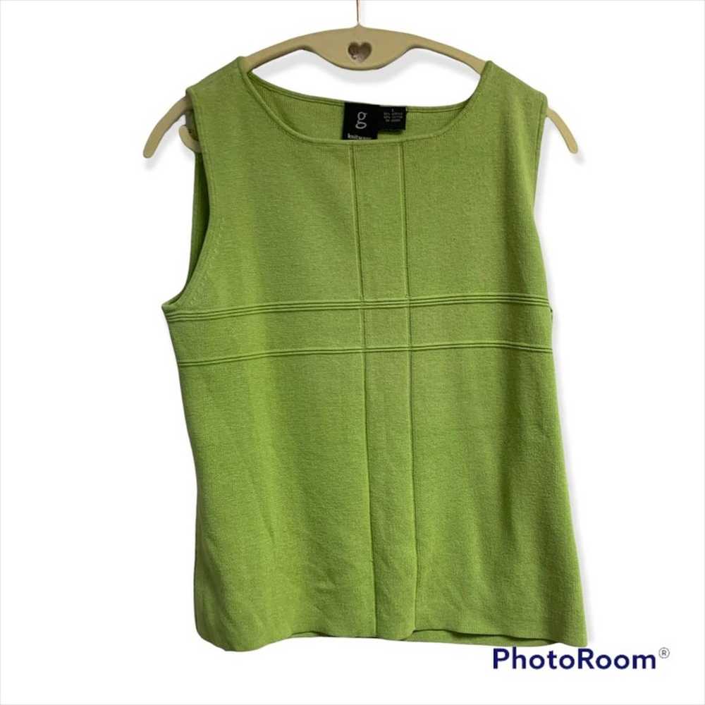 Lime Green Sleeveless Sweater - image 1