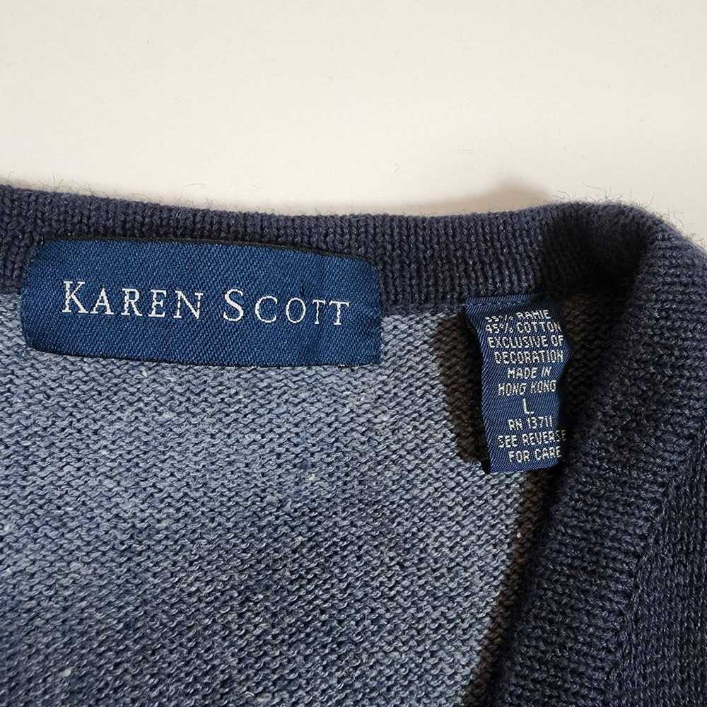 Karen Scott Knitted Star Spangled Vest - image 3