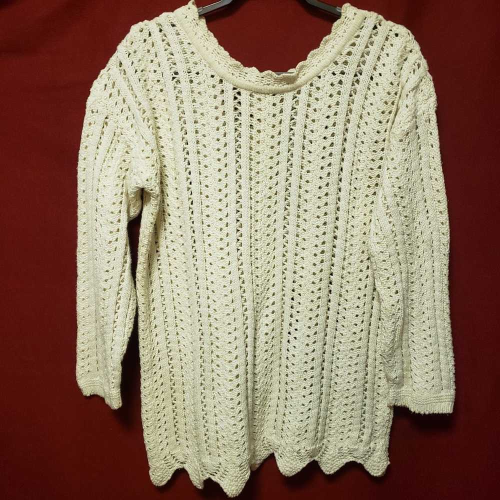 VINTAGE POUR PLUS LE CHIC-COTTON-CROCHET SWEATER … - image 10