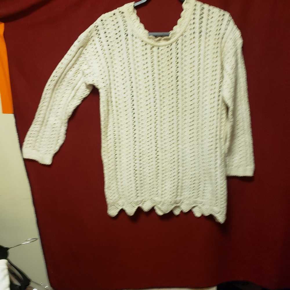 VINTAGE POUR PLUS LE CHIC-COTTON-CROCHET SWEATER … - image 12