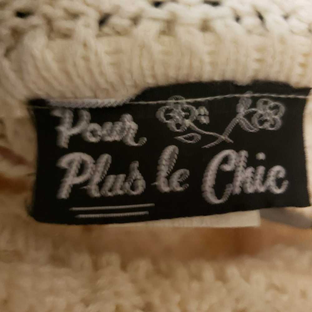 VINTAGE POUR PLUS LE CHIC-COTTON-CROCHET SWEATER … - image 4