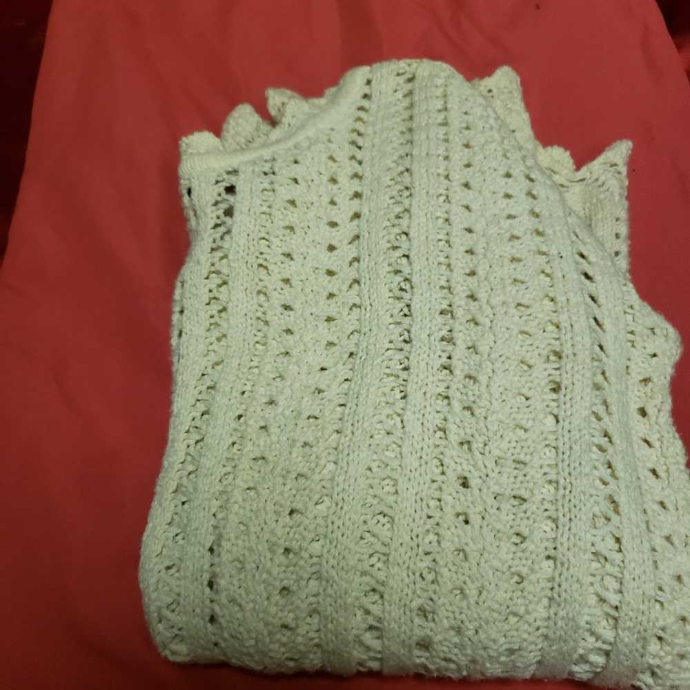 VINTAGE POUR PLUS LE CHIC-COTTON-CROCHET SWEATER … - image 9