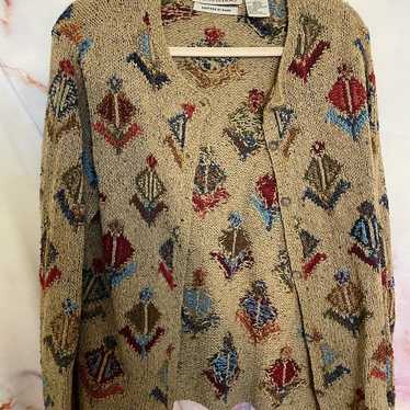 Vintage Hand Knit Grandma Cardigan - image 1