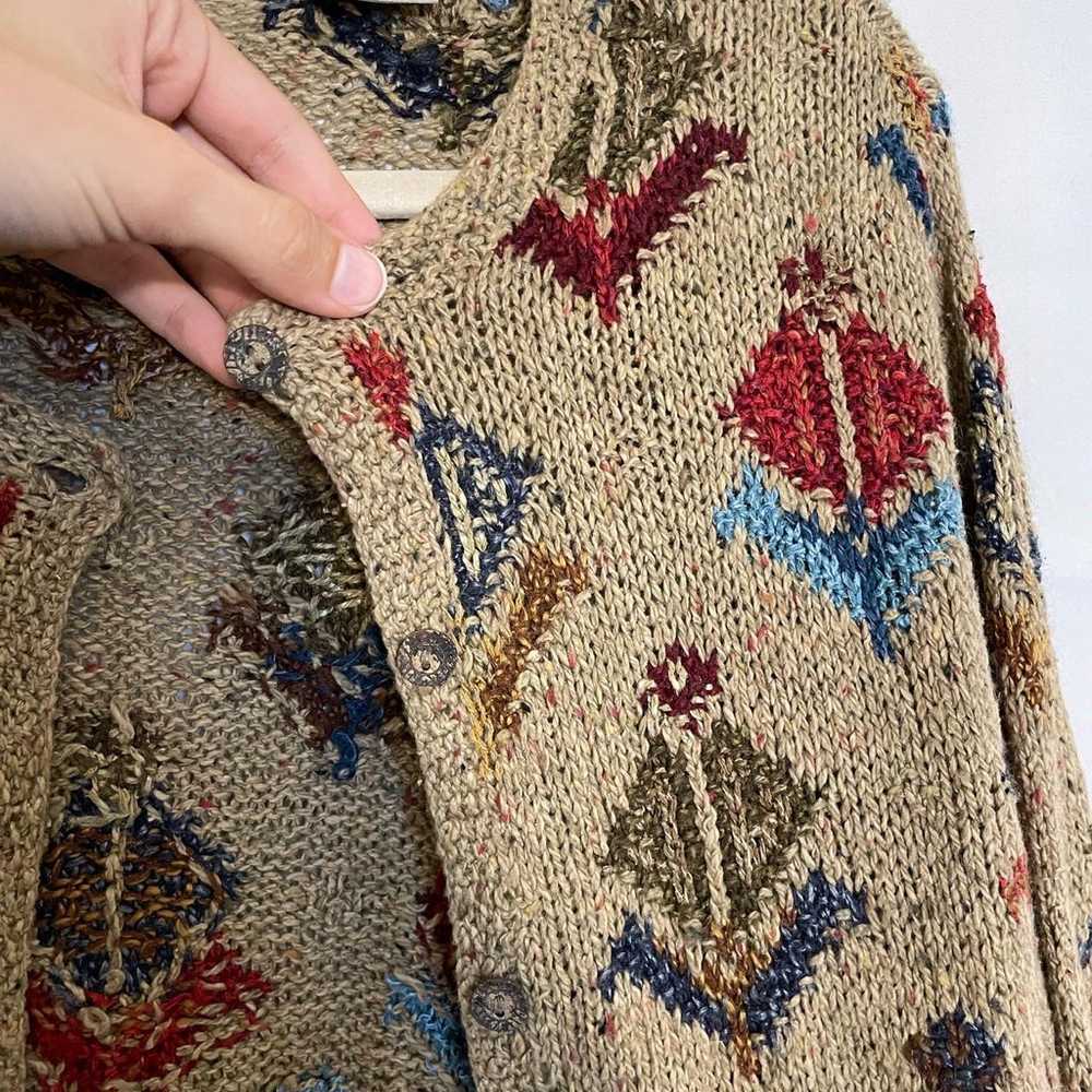 Vintage Hand Knit Grandma Cardigan - image 2