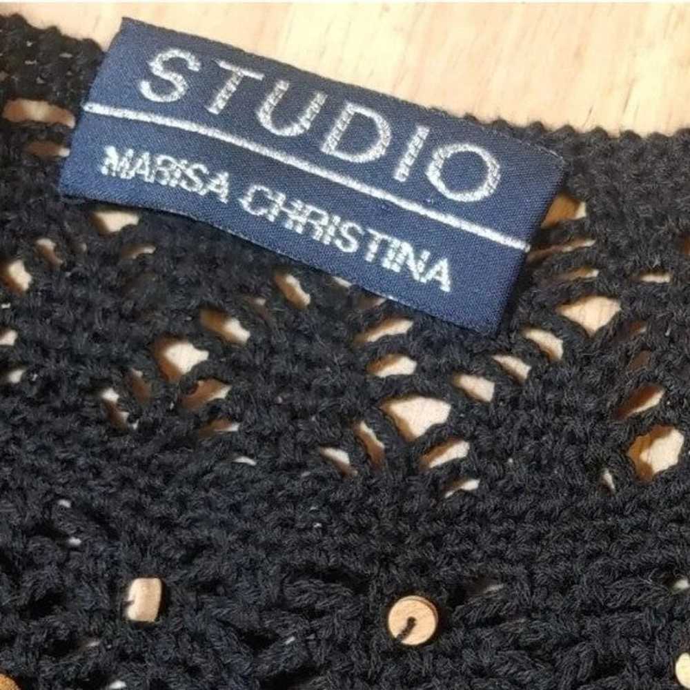 Vtg Studio Marisa Christina Sweater Knit Wooden B… - image 5