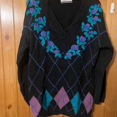 VINTAGE Diana Marco Sweater Womens Size 20w/40 Fl… - image 1