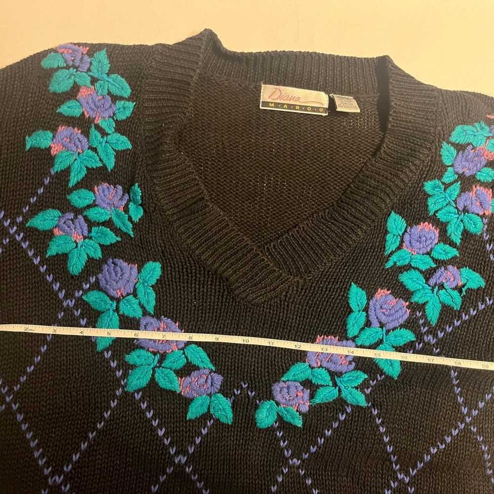 VINTAGE Diana Marco Sweater Womens Size 20w/40 Fl… - image 6