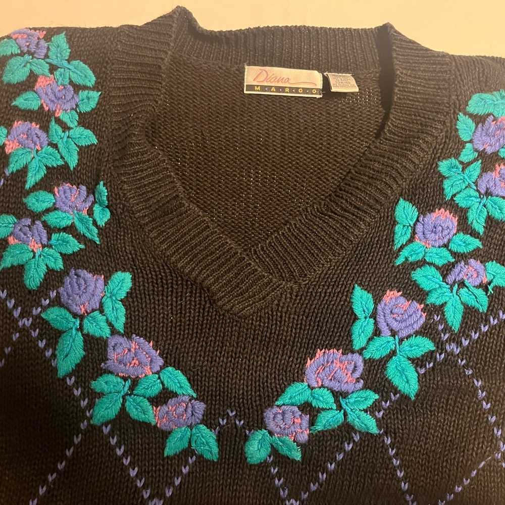 VINTAGE Diana Marco Sweater Womens Size 20w/40 Fl… - image 7