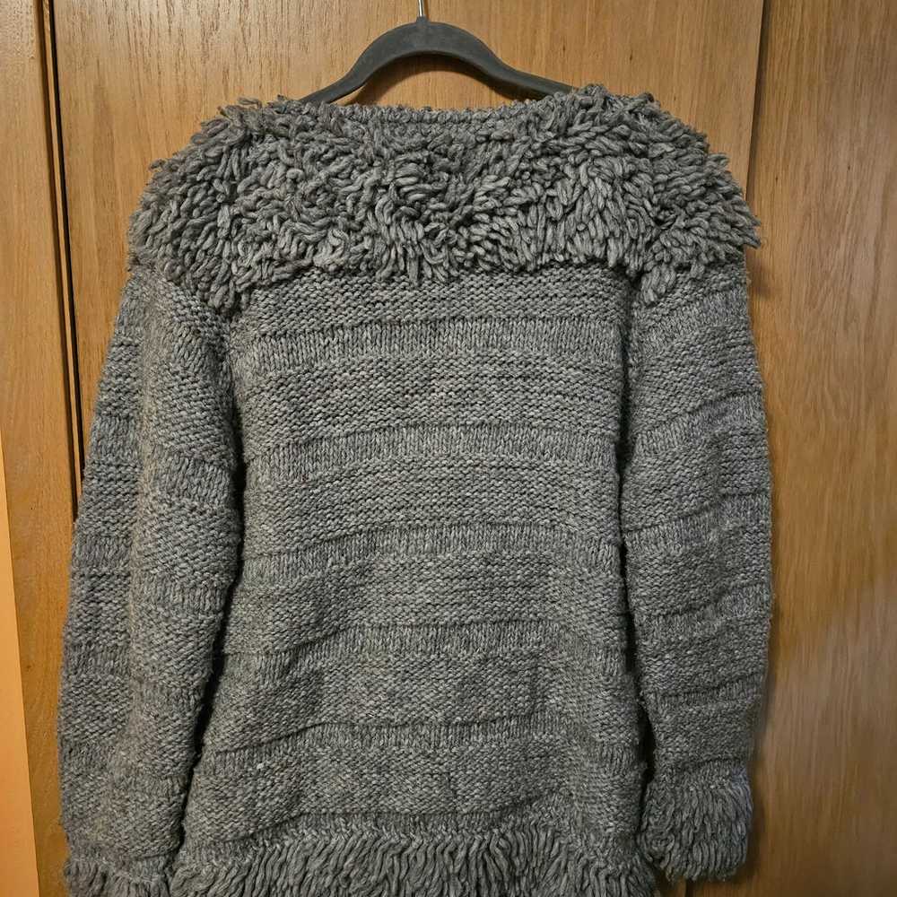 Vintage Native Indian 100% Wool Knit Sweater Zipp… - image 2