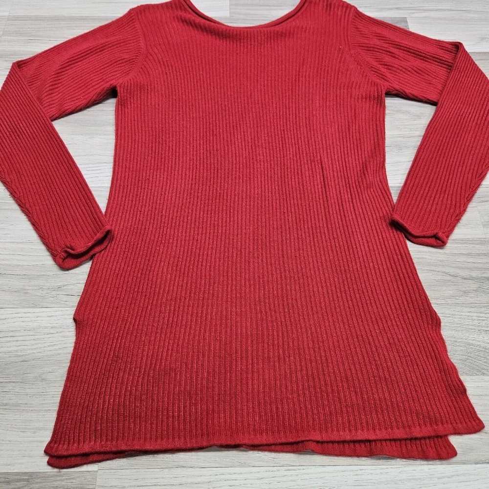 EXPRESS Tricot Womens Red Vintage Pullover Tunic … - image 2
