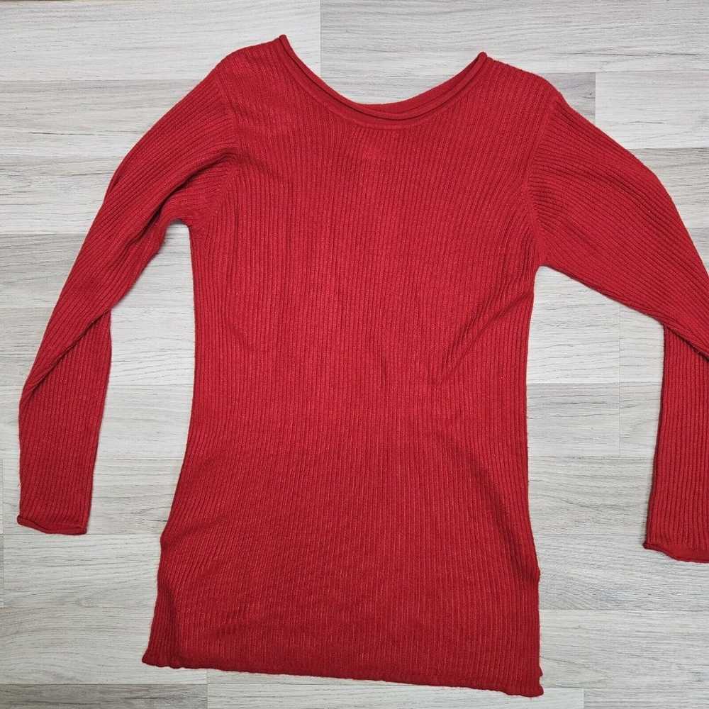 EXPRESS Tricot Womens Red Vintage Pullover Tunic … - image 8