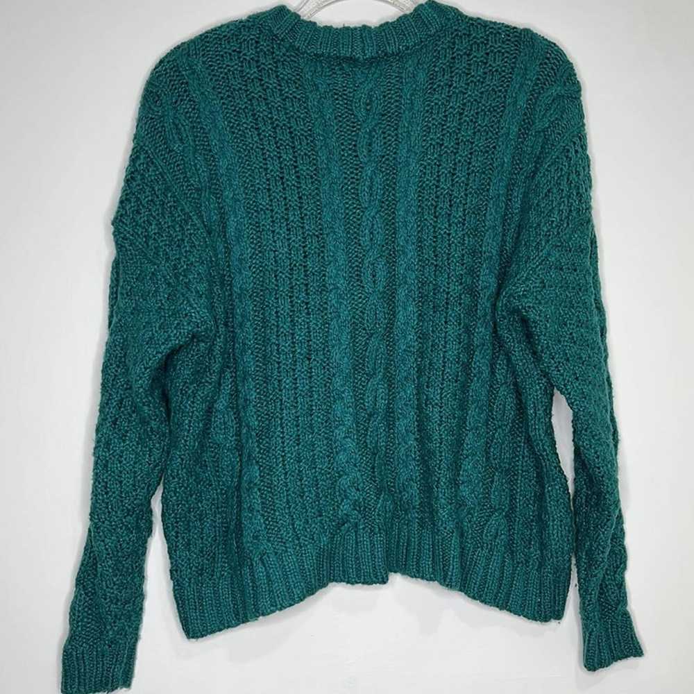 Aerie emerald green oversized cable knit sweater - image 5