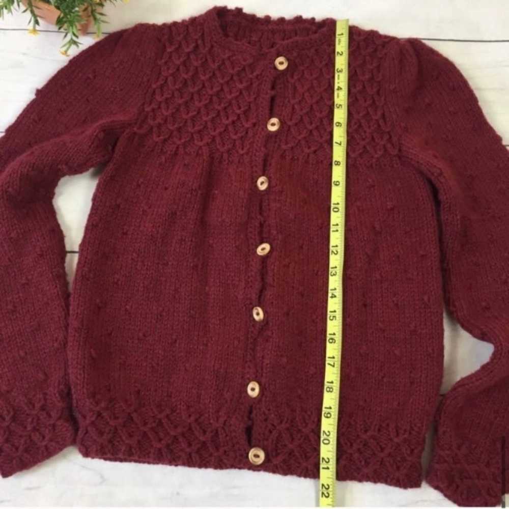 Vintage Handmade Knit Cardigan Sweater - image 10