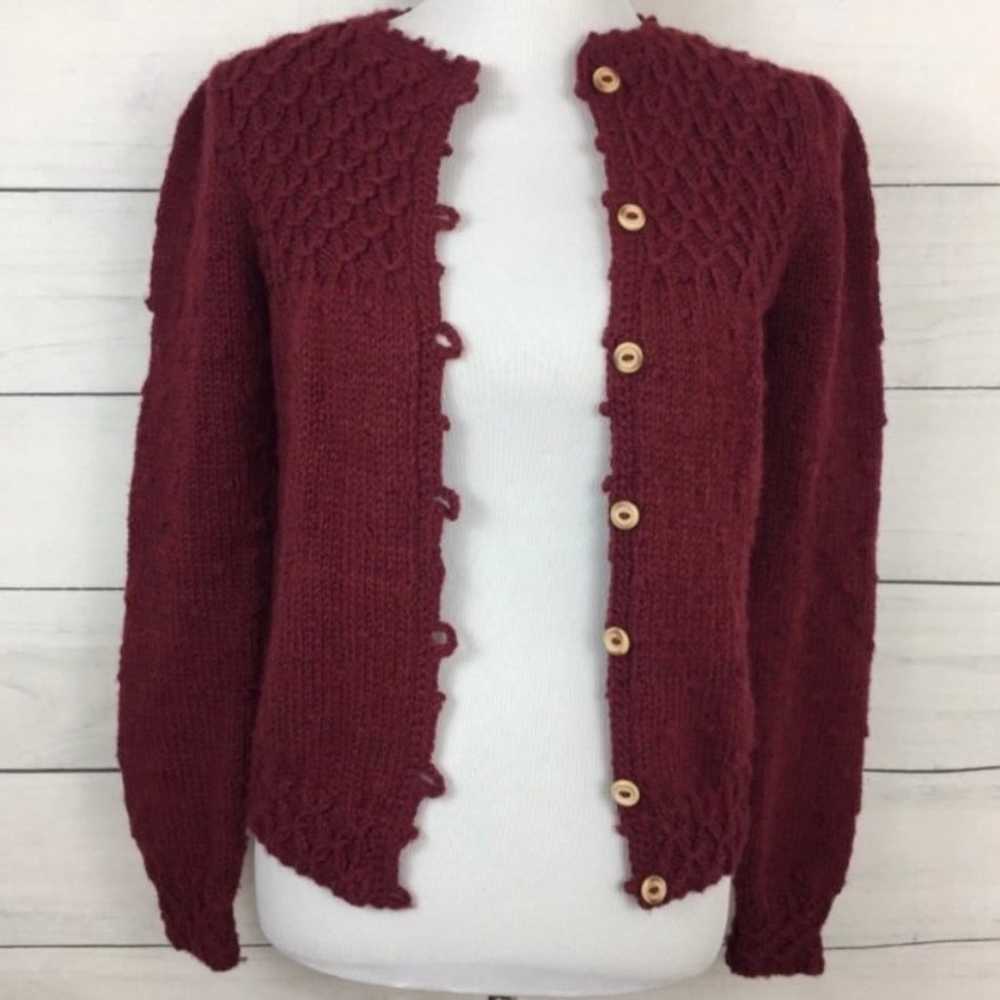 Vintage Handmade Knit Cardigan Sweater - image 3