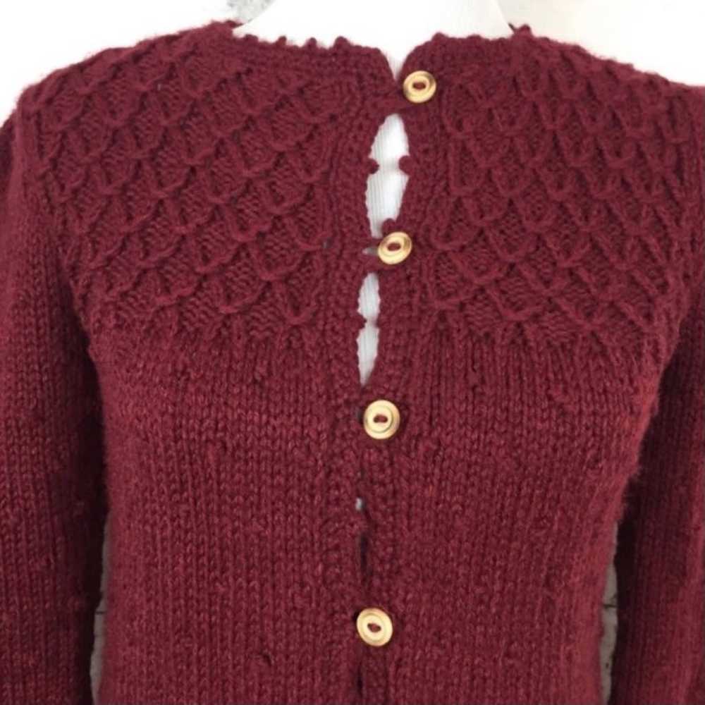 Vintage Handmade Knit Cardigan Sweater - image 4