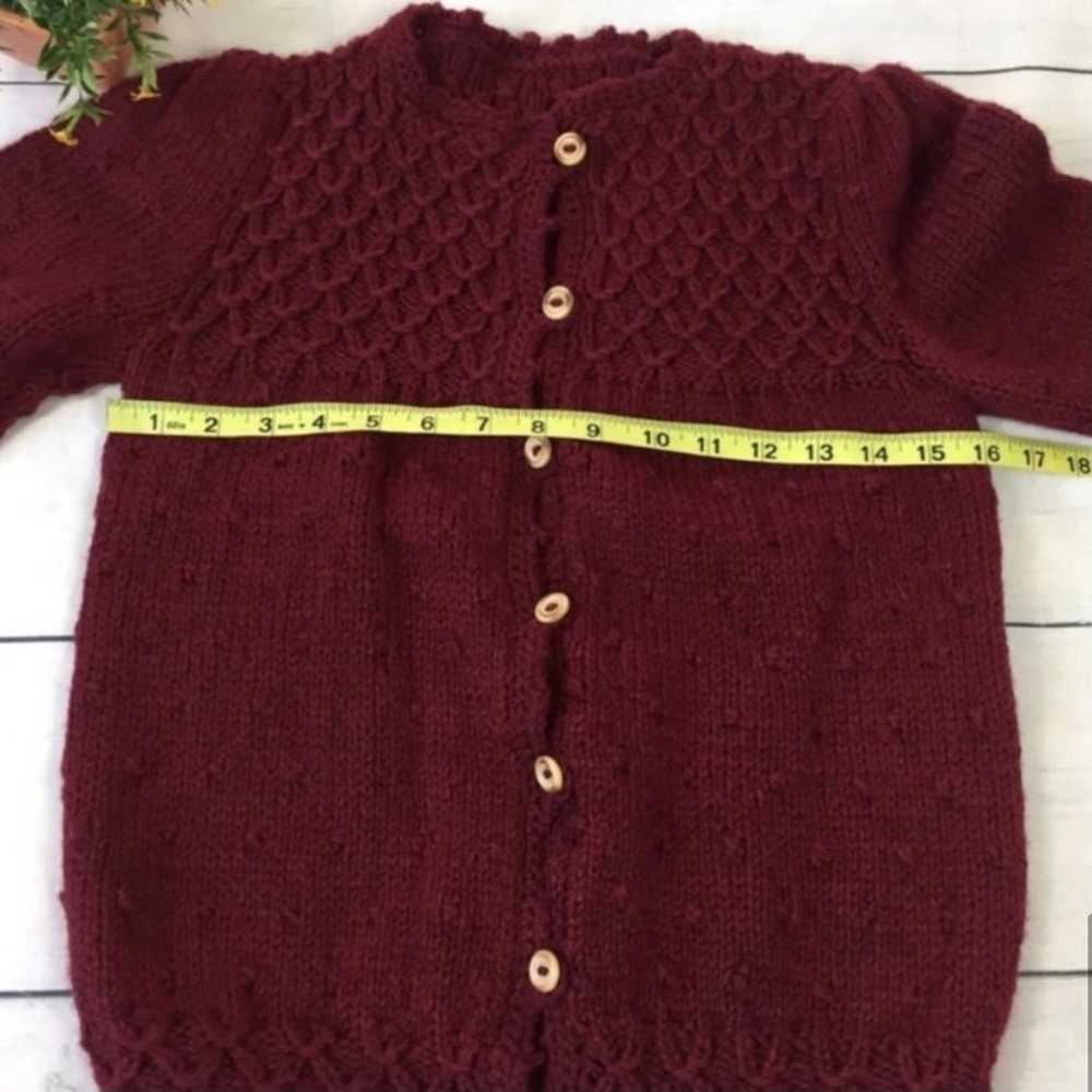 Vintage Handmade Knit Cardigan Sweater - image 9