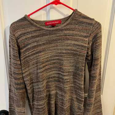 Vintage Gloria Vanderbilt Brown Knitted Sweater -… - image 1