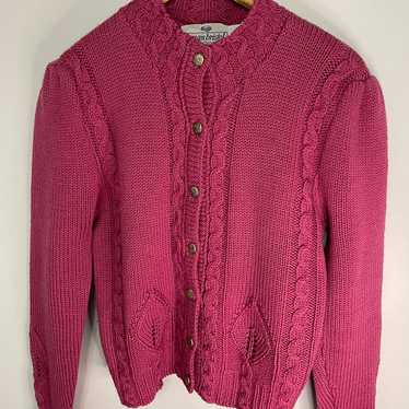 Vintage 100% wool knit cardigan - image 1