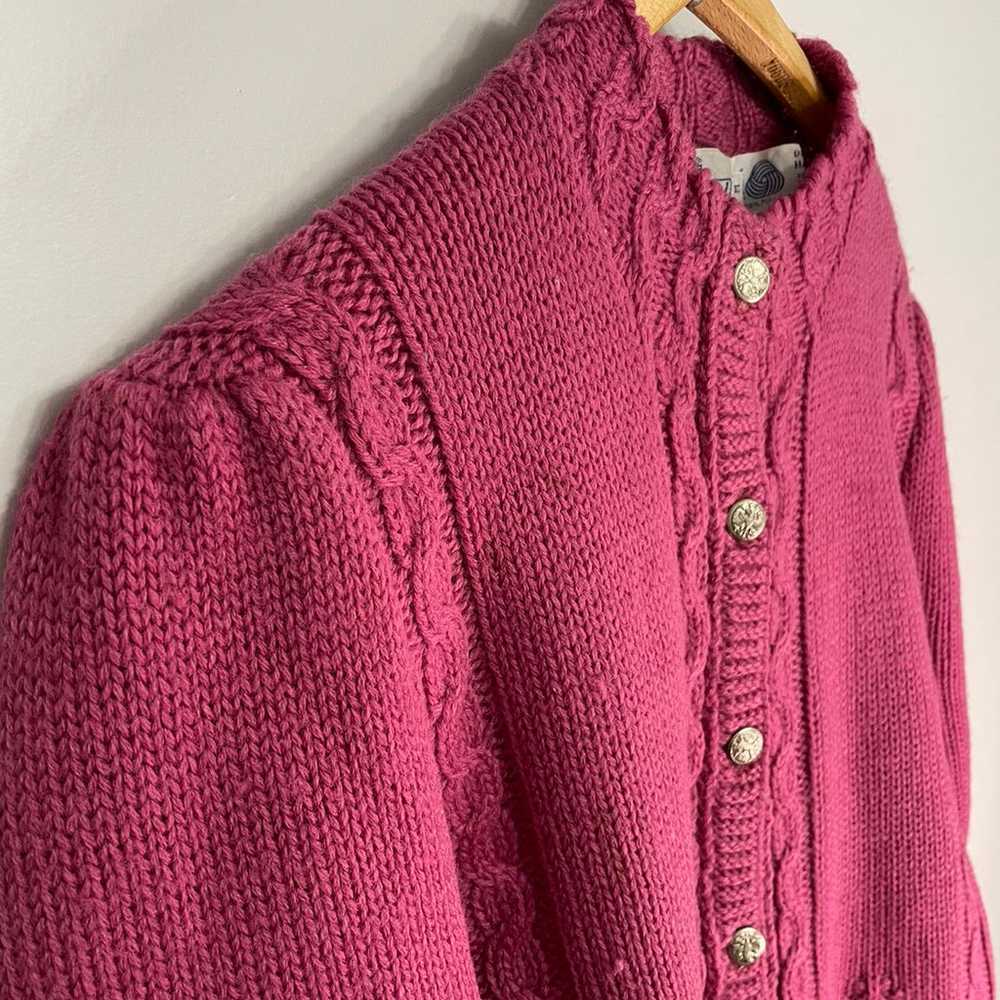 Vintage 100% wool knit cardigan - image 3