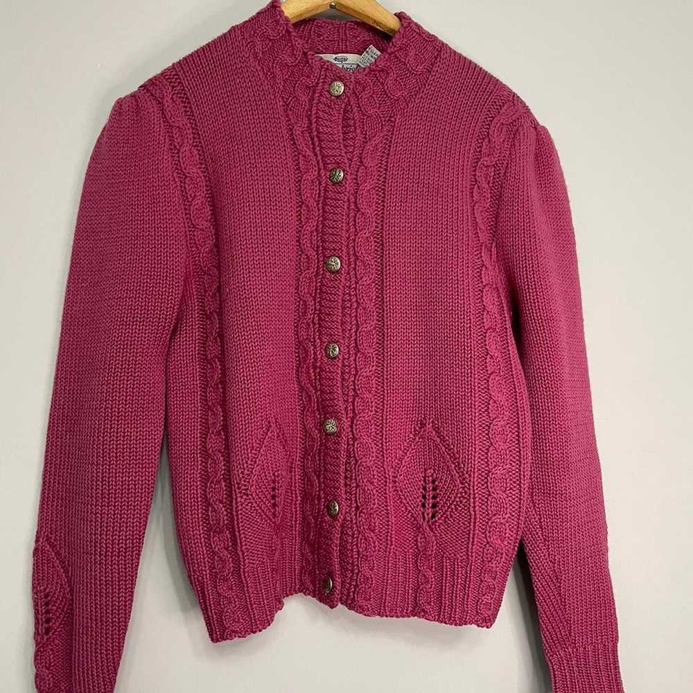 Vintage 100% wool knit cardigan - image 7