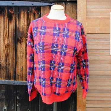 Vintage Small Plaid Lightweight Sweater - image 1