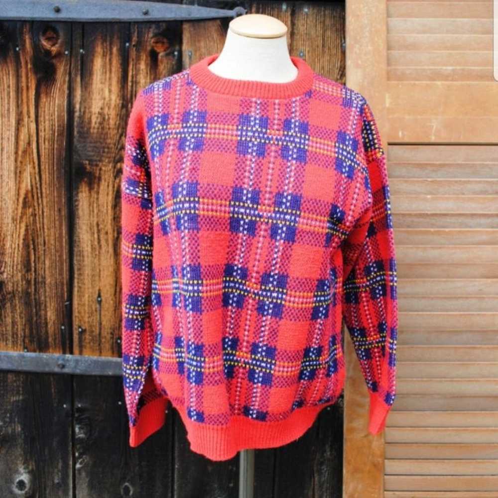 Vintage Small Plaid Lightweight Sweater - image 2