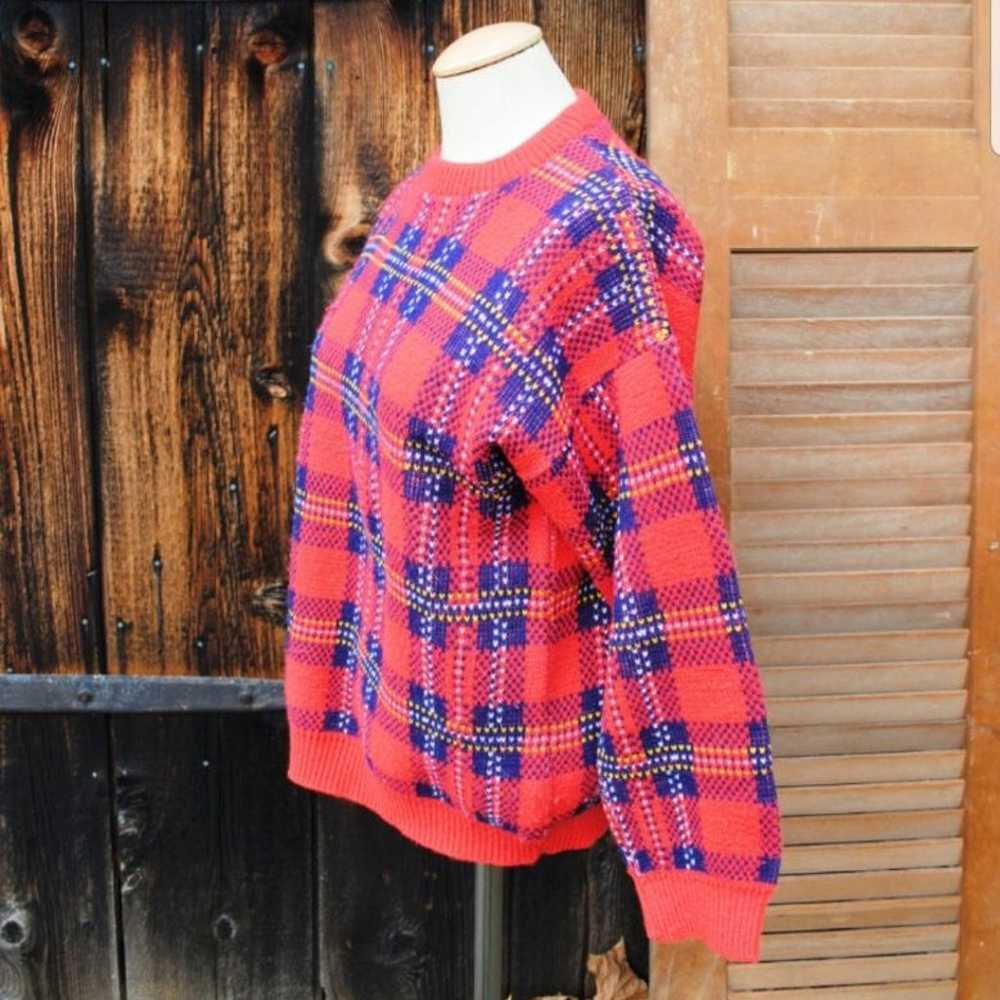 Vintage Small Plaid Lightweight Sweater - image 3