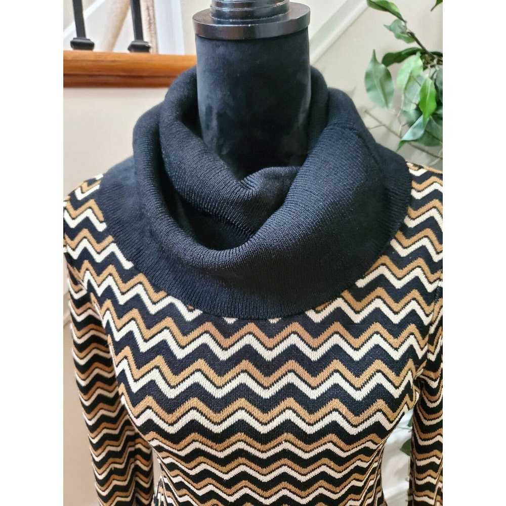 Vintage INC Chevron Print Cowl Neck Long Sleeve P… - image 2