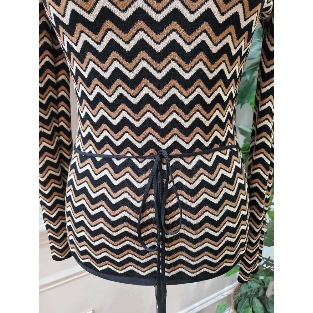 Vintage INC Chevron Print Cowl Neck Long Sleeve P… - image 3