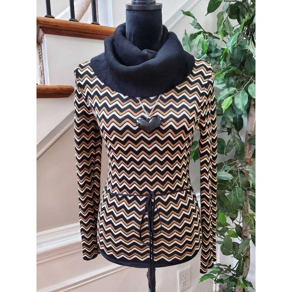 Vintage INC Chevron Print Cowl Neck Long Sleeve P… - image 8